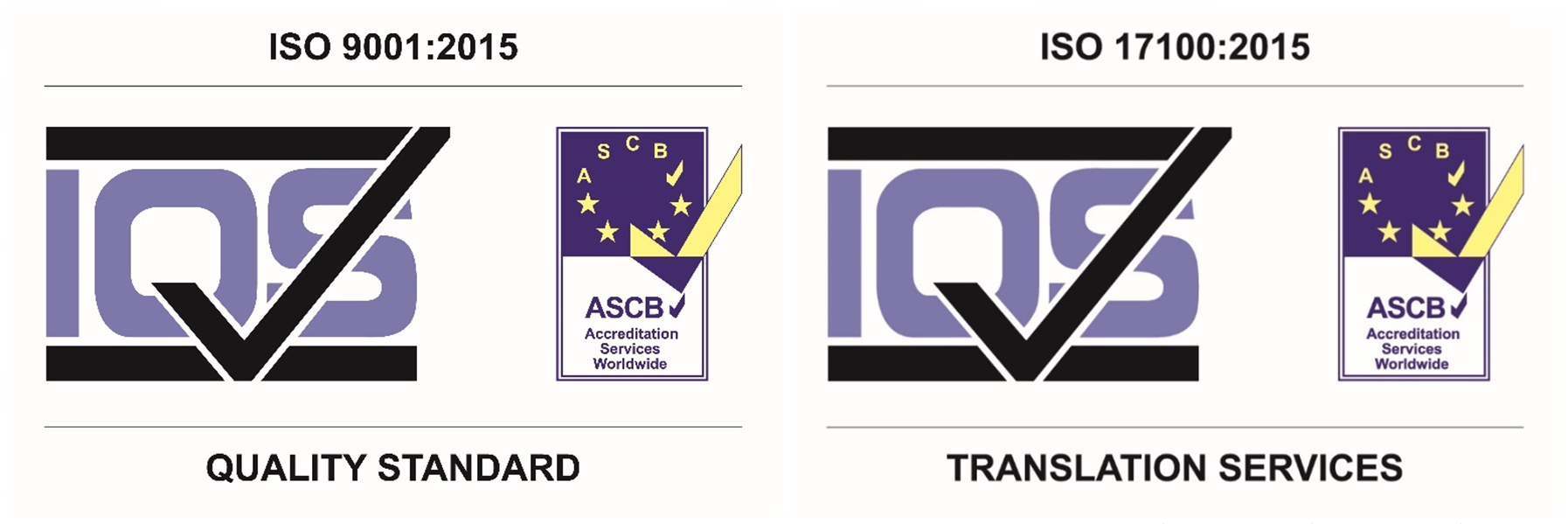 ISO9001:2015 and 17100:2015